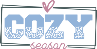 Cozy season, double framed, leopard skin, winter sweatshirt design - free svg file for members