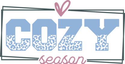 Cozy season, double framed, leopard skin, winter sweatshirt design - free svg file for members
