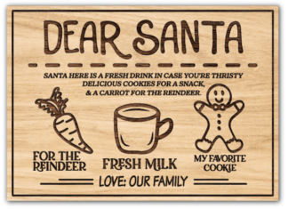 Dear Santa tray plate design, here is some fresh drink in case you're thirsty - free svg file for members