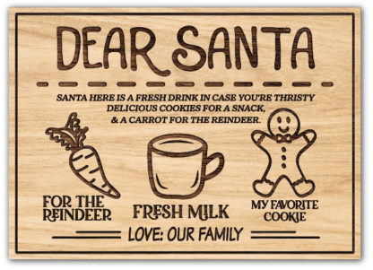 Dear Santa tray plate design, here is some fresh drink in case you're thirsty - free svg file for members