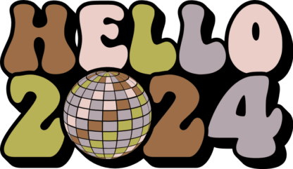 Hello 2024, new year party tshirt design - free svg file for members