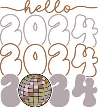 Hello 2024, echo stacked text, new year party sweatshirt design - free svg file for members