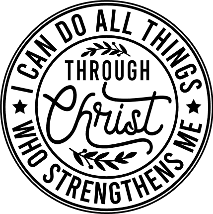 I can do all things through Christ who strengthens me, In a circle, Christians tshirt design - free svg file for members