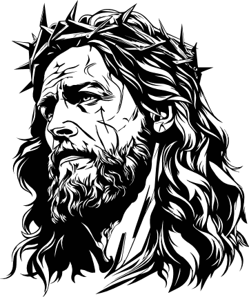 Jesus Christ wearing thorns crown vector image - free svg file for ...