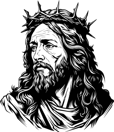 Jesus Christ head with thorns crown, religious vector image - free svg ...