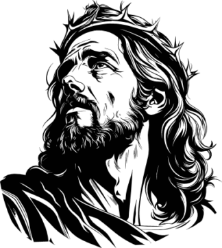 Jesus Christ looking up at the sky, vector image for Christians - free svg file for members