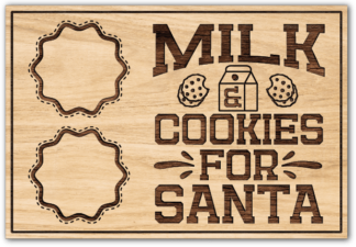 Milk and cookies for Santa, tray plate design for Christmas - free svg file for members
