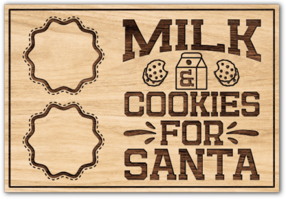 Milk and cookies for Santa, tray plate design for Christmas - free svg file for members