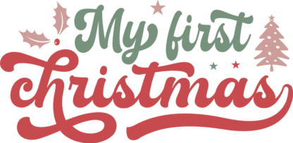 My first Christmas, newborn baby onesie design - free svg file for members