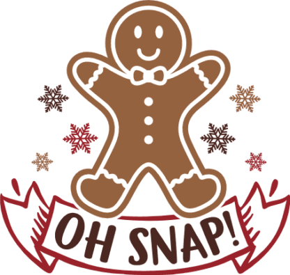 Oh Snap, gingerbread man, funny Christmas apron design - free svg file for members