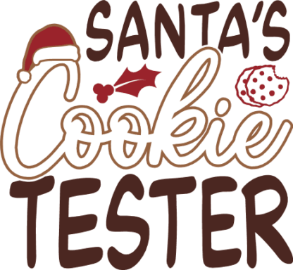 Santa's cookie tester, funny Christmas pet tank top design - free svg file for members