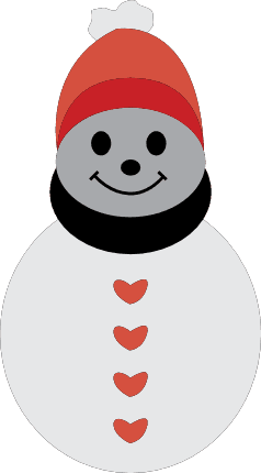 Snowman wearing a cap clipart image, winter decor - free svg file for members