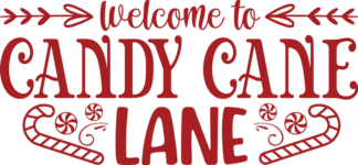Welcome to candy cane lane, Christmas front door sign - free svg file for members