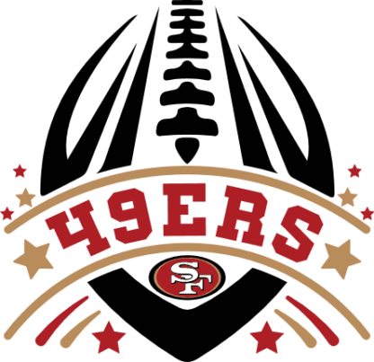 49ers, American football ball free svg file for members, Team mascot svg for sweatshirt