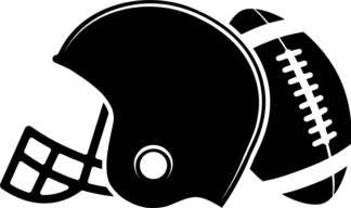 American football ball and helmet  silhouette - free svg file for members