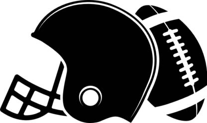 American football ball and helmet  silhouette - free svg file for members