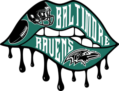 Baltimore Ravens, dripping lips  free svg file for members, American Football team mascot svg image