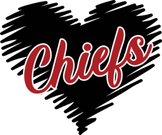 Chiefs doodle heart free svg file for members, American football team mascot sweatshirt design