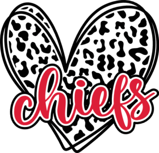 Chiefs, leopard skin double doodle heart free svg file for members, American football team fan tshirt design