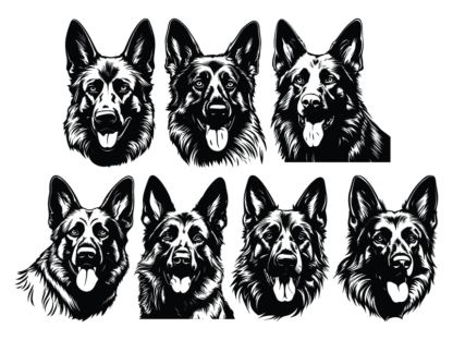 7 German shepherd face svg bundle free svg file for members, vector image for dogs lover