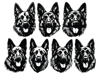 7 German shepherd heads svg bundle free svg file for members, dogs lover