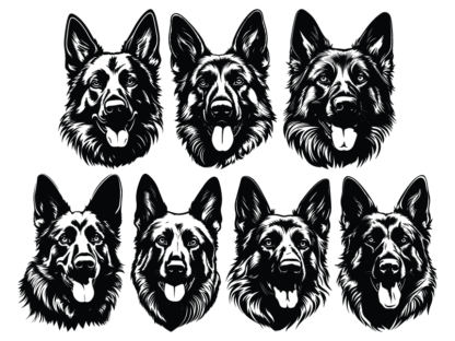 7 German shepherd heads svg bundle free svg file for members, dogs lover
