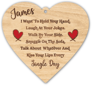 I want to hold your hand, laugh at your jokes, walk by your side, custom name, hanging heart - free svg file for members
