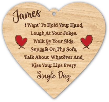 I want to hold your hand, laugh at your jokes, walk by your side, custom name, hanging heart - free svg file for members