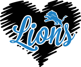 Lions mascot svg design, Doodle heart free svg file for members, American football team fan tshirt design