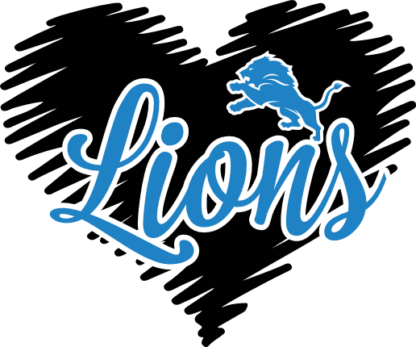 Lions mascot svg design, Doodle heart free svg file for members, American football team fan tshirt design