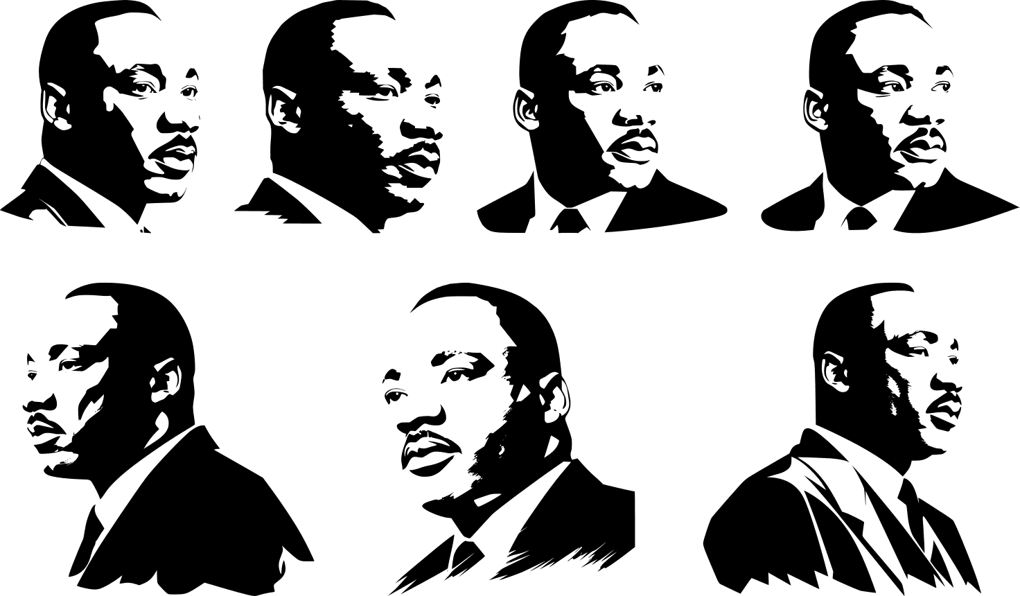 Martin Luther King Portrait, vector image, svg bundle - free svg