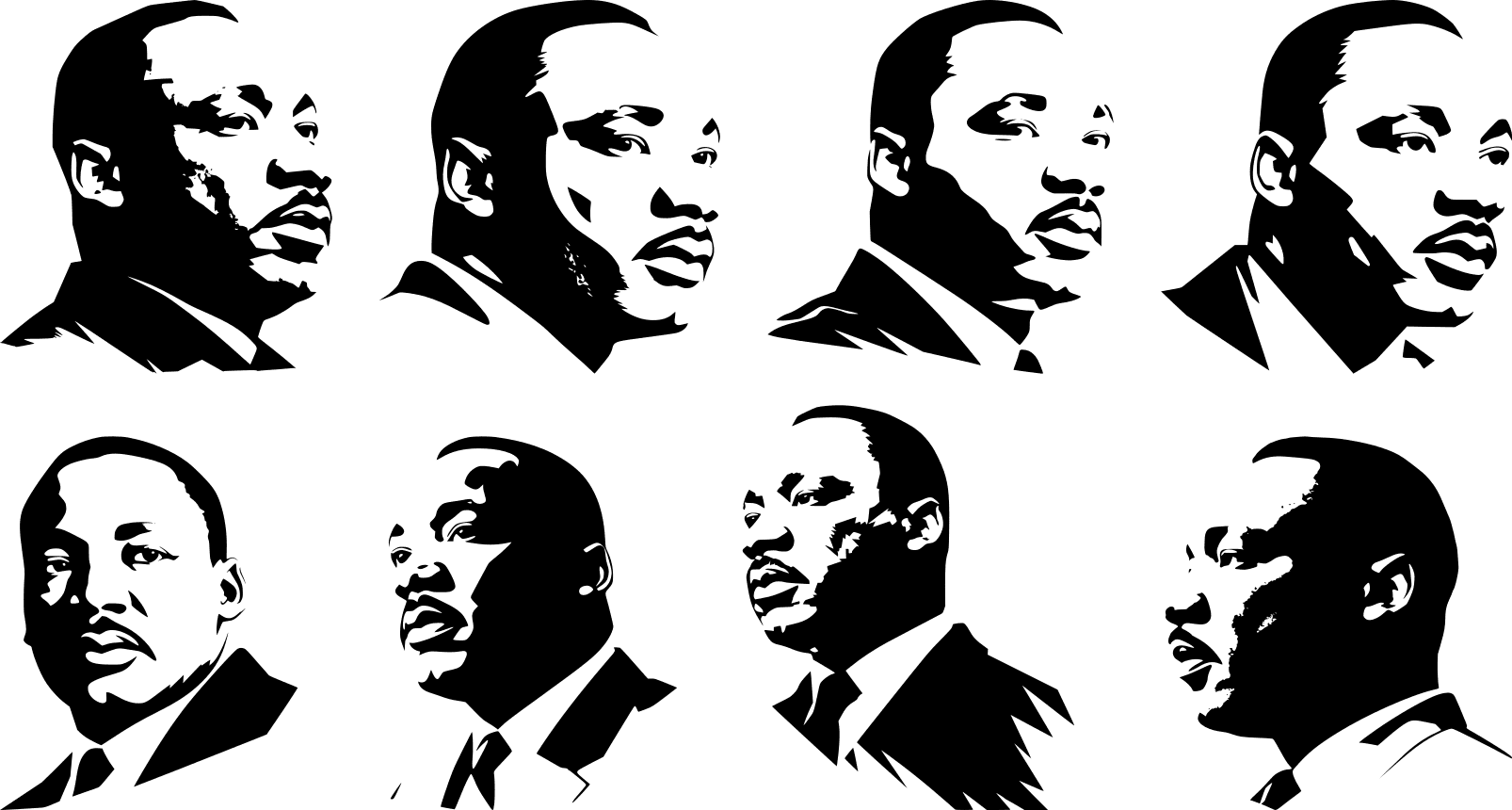 Martin Luther King heads SVG bundle, vector images - free svg file