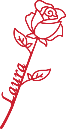 Rose flower with a name on the stem free svg file for members, vector image, valentine's day gift
