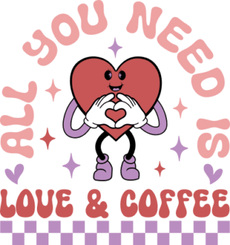 All you need is love and coffee, mug design - free svg file for members