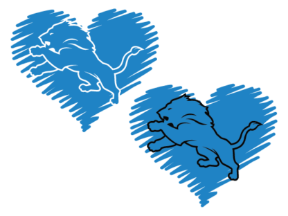 Lion and doodle heart free svg file for members, Lions team mascot svg image
