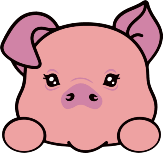 Cute pig head free svg file for members, farm house animal clipart image