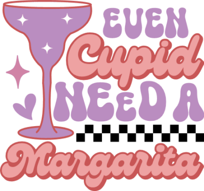Even cupid need a margarita, Funny valentine's day tshirt design - free svg file for members