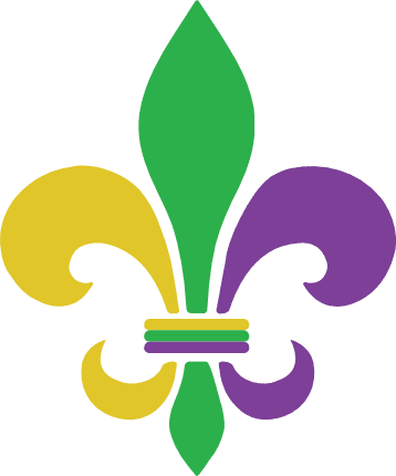 Colored Fleur de lis free svg file for members, clipart image, mardi ...