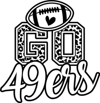 Go 49ers free svg file for members, leopard skin, American football team fan tshirt design