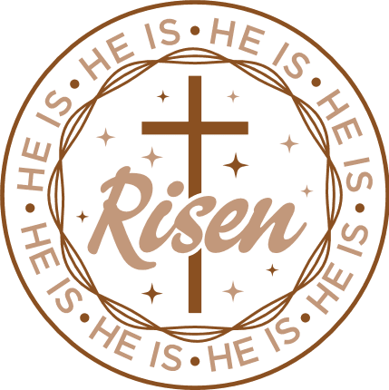 He is risen, Christian cross, religious tshirt design - free svg file for members