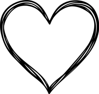 Doodle Heart outline, Valentine's day, hand drawn heart - free svg file for members