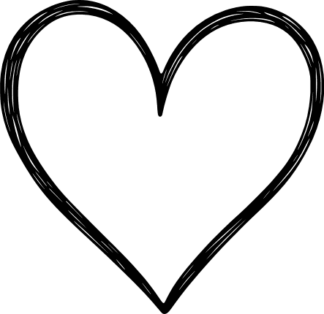 Doodle Heart outline, clipart image, Valentine's day decoration - free svg file for members