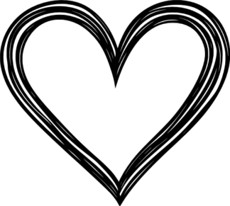 Doodle Heart outline, Valentine day decor - free svg file for members