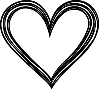 Doodle Heart outline, Valentine day decor - free svg file for members