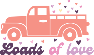 Loads of love, truck loaded with hearts, valentine's day tshirt design - free svg file for members