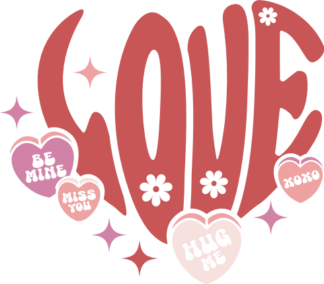 Love, be mine, miss you, hug me, xoxo, valentine's day tshirt design - free svg file for members