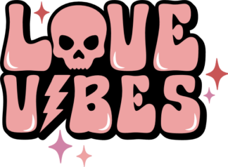 Love vibes, skull, sassy valentine's day sweatshirt design - free svg file for members