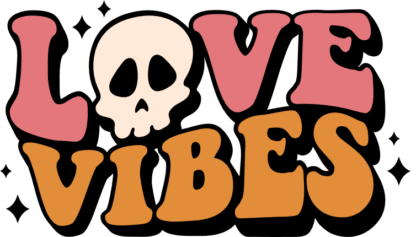 Valentine's day tshirt design, Love vibes, skull - free svg file for members