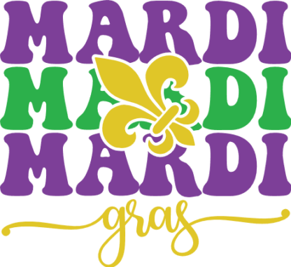 Mardi gras sign, echo stacked text, sweatshirt design - free svg file for members