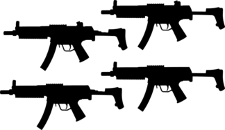 MP5 assault rifle silhouette, free svg file for members, svg bundle